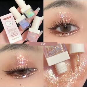 Crystal Glitter Eye Gel – Shade 06# Grape Bear | Rose Gold Chunky Glitter Liquid